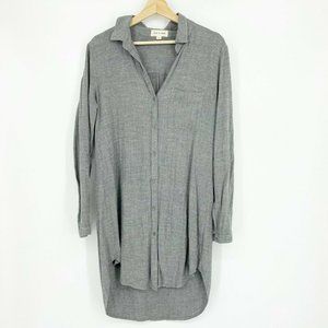 Cloth & Stone Utility Shirt Dress Gray Rayon Med